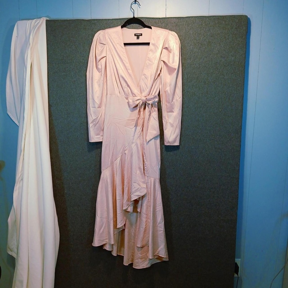 Express XS Wrap Dress Wedding animal print snake western romantic bridal Soft